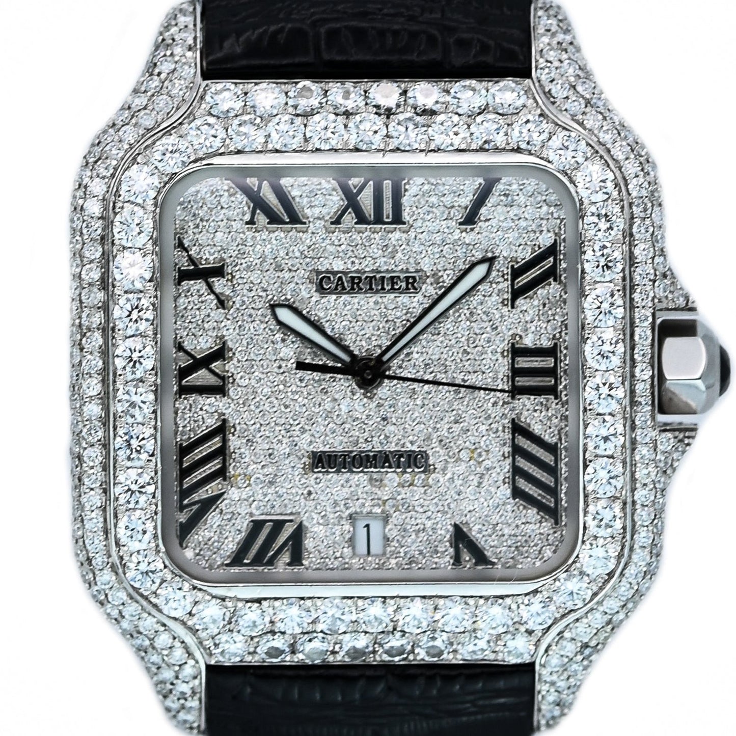 Cartier Santos XL 40mm | 4072 | Custom Diamond Set