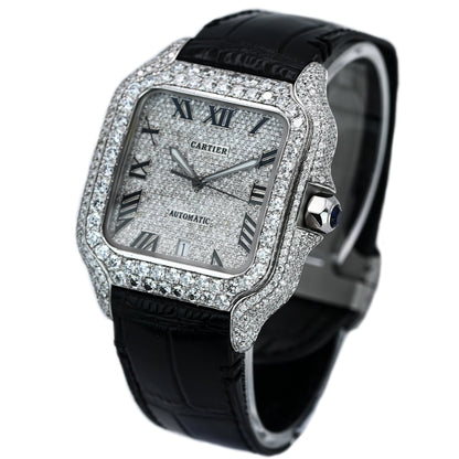 Cartier Santos XL 40mm | 4072 | Custom Diamond Set