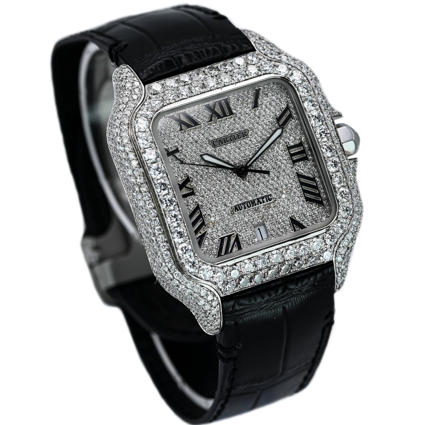 Cartier Santos XL 40mm | 4072 | Custom Diamond Set