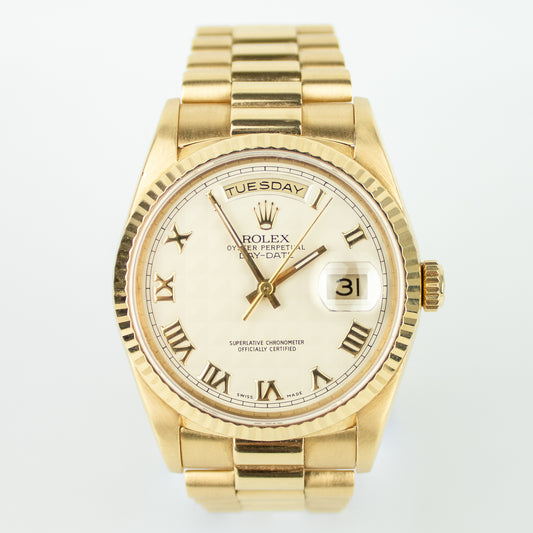 Rolex Day Date 36mm | 18238 | Double Quick Set | 1994 | Rare Pyramid Dial