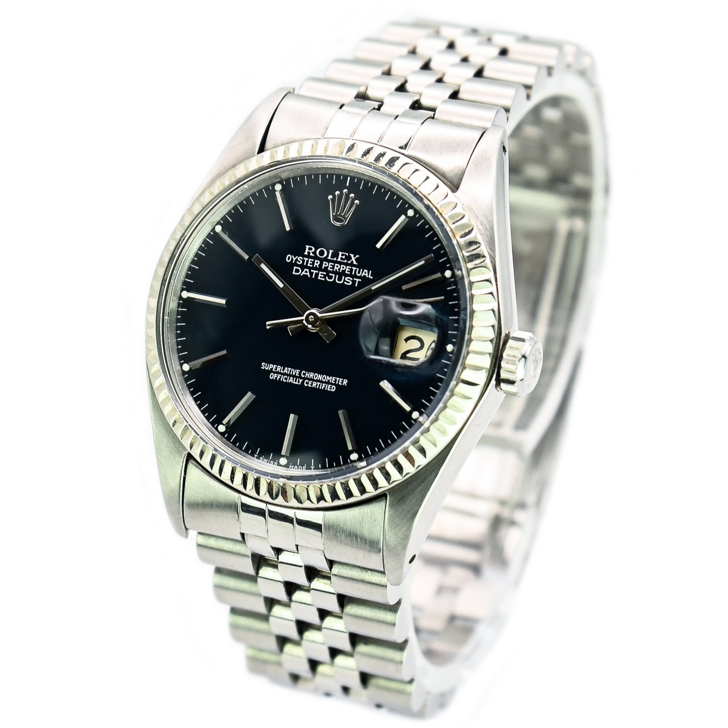 Rolex Datejust 36mm | 16014 | Factory Blue Dial | Stainless Steel & White Gold